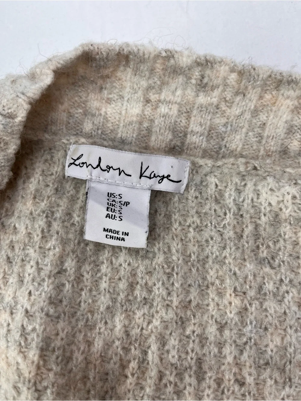 Open-Front Long Cream Knit Cardigan Sweater